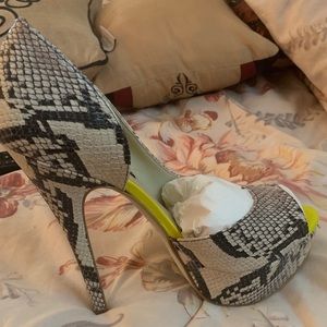 Snake print heels